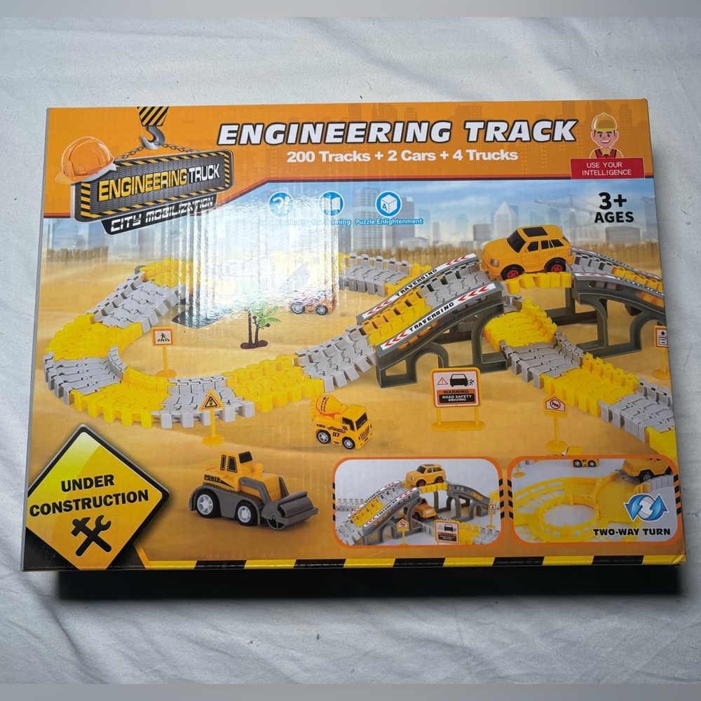 Exciting 200 PCS Construction Race Tracks with Cars & Educational Play Elements